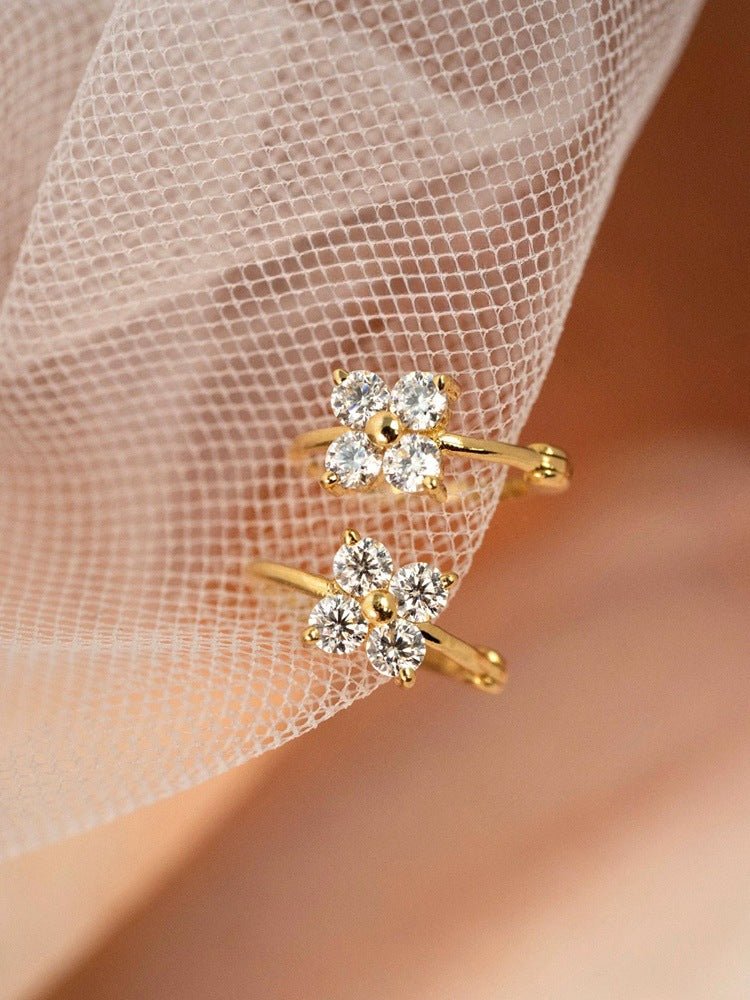 1 Pair 18K Gold Plated 925 Sterling Silver Zircon 925 Sterling Silver Earrings Geometric Earrings - Love Mi