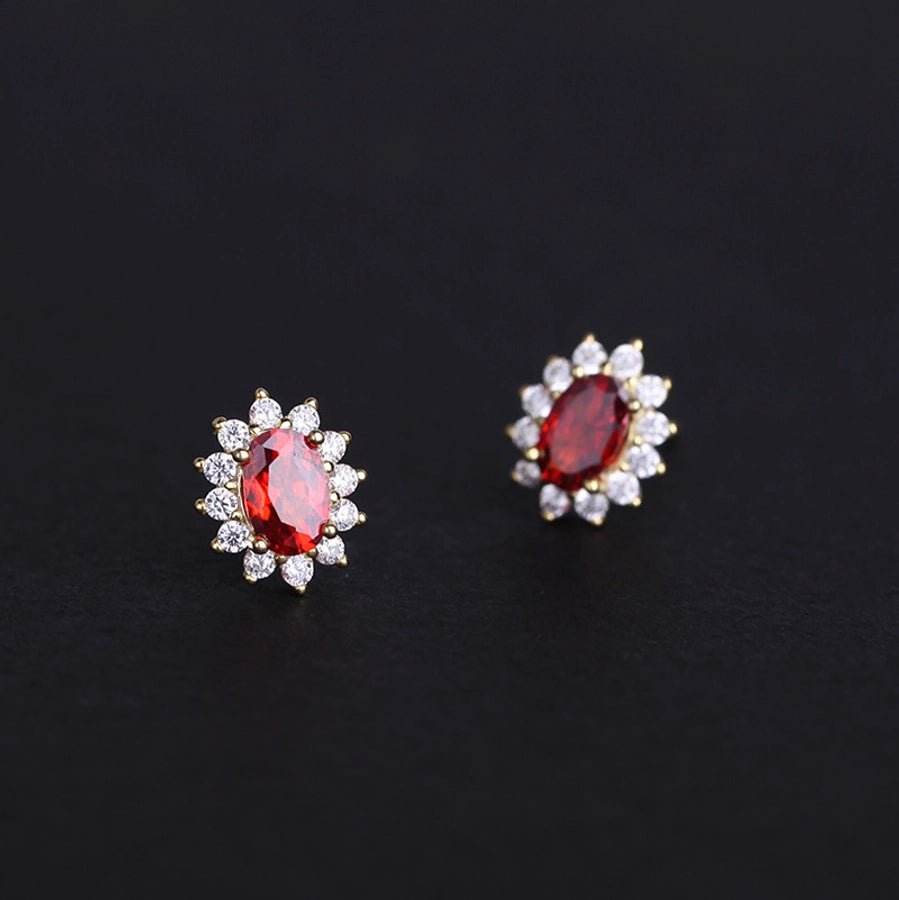 1 Pair 925 Sterling Silver Zircon 925 Sterling Silver Earrings Floral Ear Studs - Love Mi