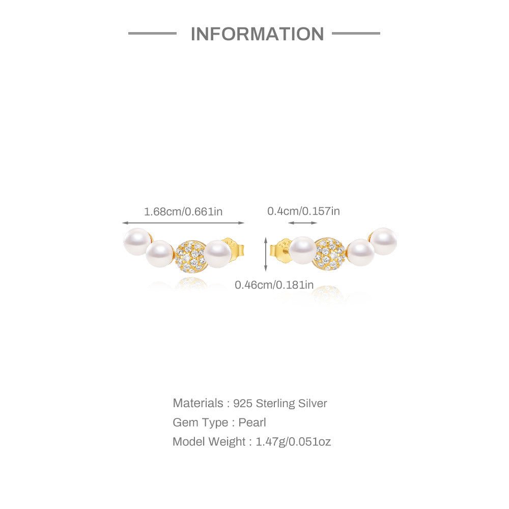 1 Pair 925 Sterling Silver Zircon 925 Sterling Silver Earrings Geometric Flower Drop Earrings - Love Mi