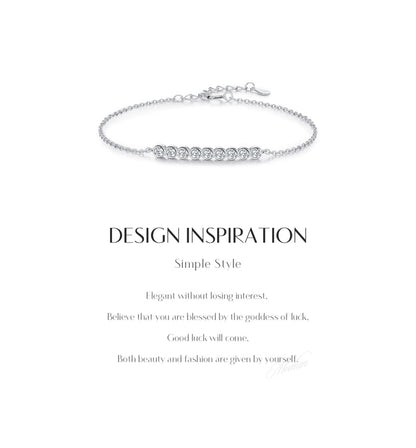 0.54 Karat Colorless(DEF) Round Brilliant Cut 925 Sterling Silver 925 Sterling Silver cable chain Bracelets Elegant IG Style VVS1 - VVS2 Moissanite GRA Certificate - Love Mi