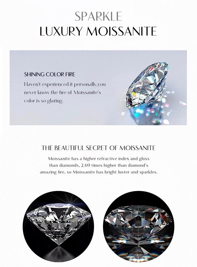 0.54 Karat Colorless(DEF) Round Brilliant Cut 925 Sterling Silver 925 Sterling Silver cable chain Bracelets Elegant IG Style VVS1 - VVS2 Moissanite GRA Certificate - Love Mi