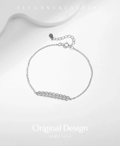 0.54 Karat Colorless(DEF) Round Brilliant Cut 925 Sterling Silver 925 Sterling Silver cable chain Bracelets Elegant IG Style VVS1 - VVS2 Moissanite GRA Certificate - Love Mi