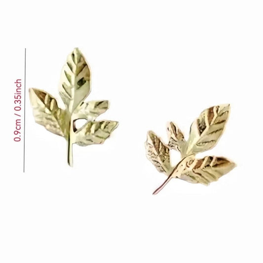 1 Pair 925 Sterling Silver 925 Sterling Silver Earrings Leaves Ear Studs - Love Mi