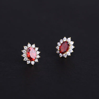 1 Pair 925 Sterling Silver Zircon 925 Sterling Silver Earrings Floral Ear Studs - Love Mi