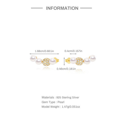 1 Pair 925 Sterling Silver Zircon 925 Sterling Silver Earrings Geometric Flower Drop Earrings - Love Mi