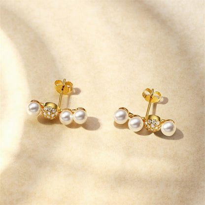 1 Pair 925 Sterling Silver Zircon 925 Sterling Silver Earrings Geometric Flower Drop Earrings - Love Mi