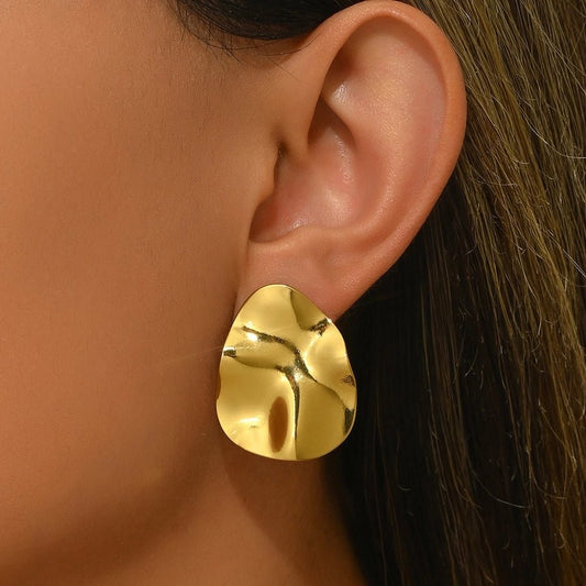 1 Pair Simple Style Classic Style Geometric 304 Stainless Steel Imitation Gold Ear Studs - Love Mi