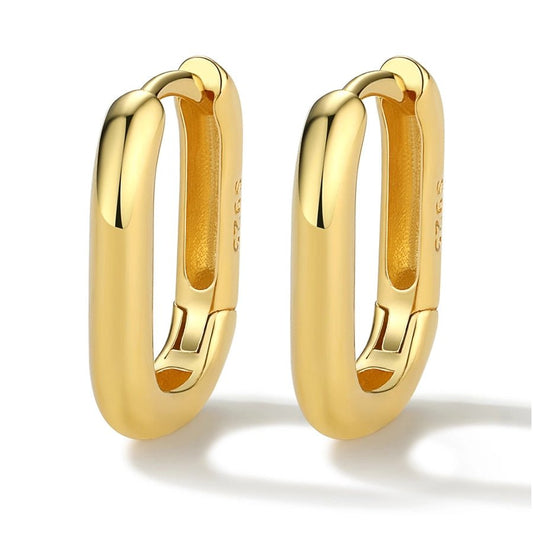 1 Pair White Gold Plated Gold Plated 925 Sterling Silver Square Earrings - Love Mi