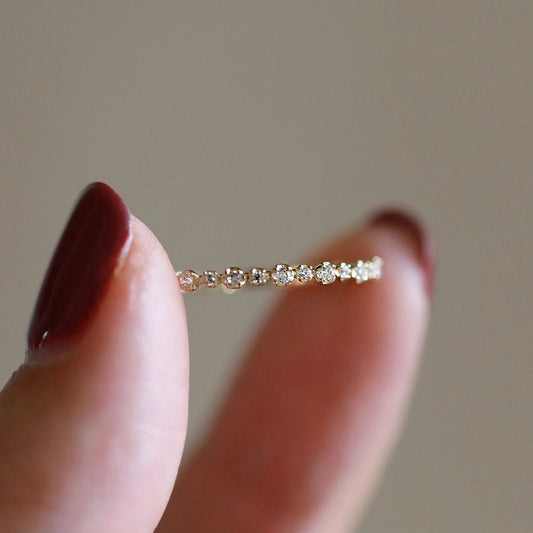 14K Gold Plated 925 Sterling Silver Zircon Round Rings 925 Sterling Silver Rings - Love Mi