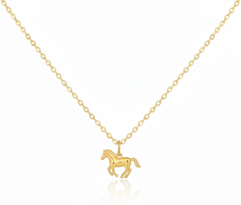 18K Gold Plated Mini Horse Pendant Necklace - Love Mi