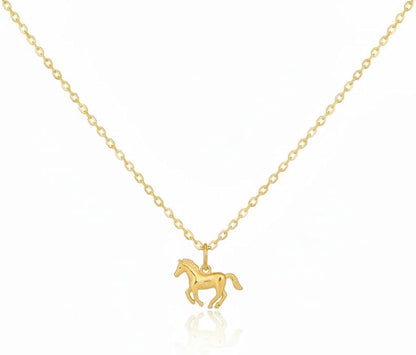 18K Gold Plated Mini Horse Pendant Necklace - Love Mi