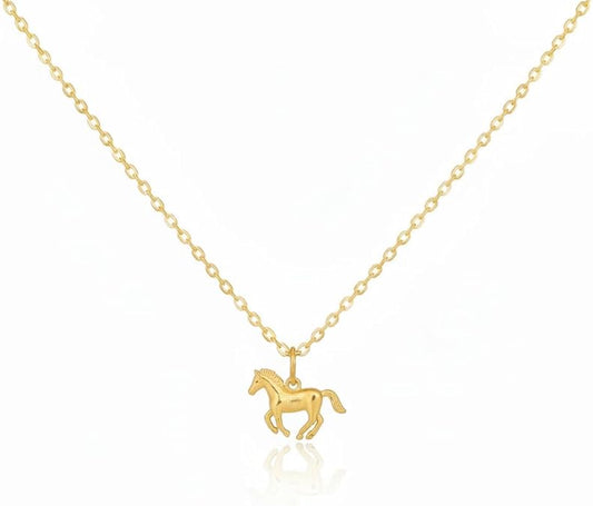 18K Gold Plated Mini Horse Pendant Necklace - Love Mi