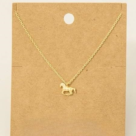 18K Gold Plated Mini Horse Pendant Necklace - Love Mi