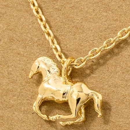 18K Gold Plated Mini Horse Pendant Necklace - Love Mi