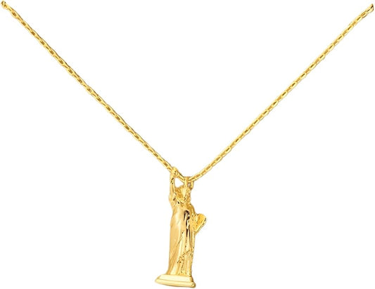 18K Gold Plated Statue of Liberty Pendant Necklace