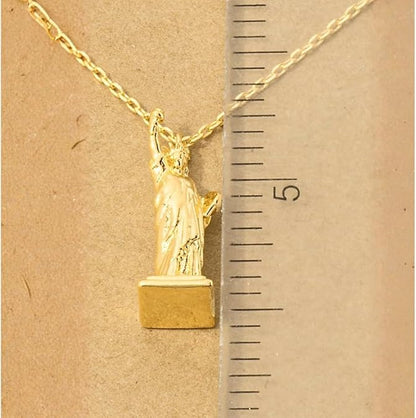 18K Gold Plated Statue of Liberty Pendant Necklace