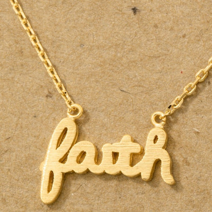 Handwritten Faith Pendant Necklace - Love Mi