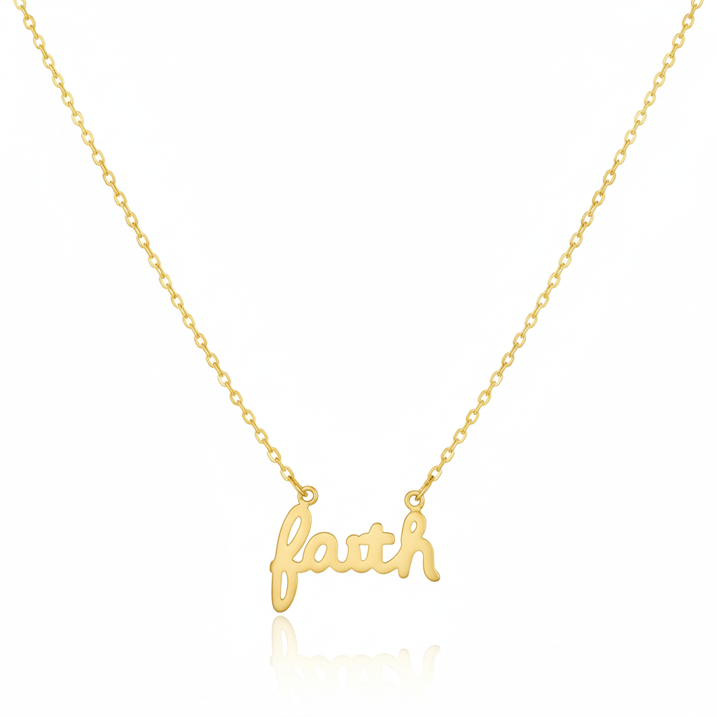 Handwritten Faith Pendant Necklace - Love Mi