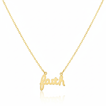 Handwritten Faith Pendant Necklace - Love Mi