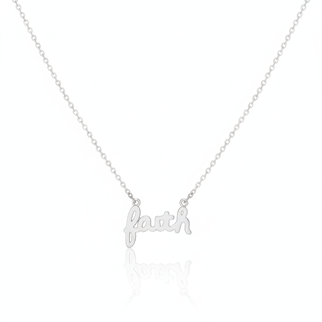 Handwritten Faith Pendant Necklace - Love Mi