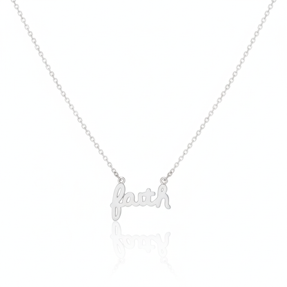 Handwritten Faith Pendant Necklace - Love Mi
