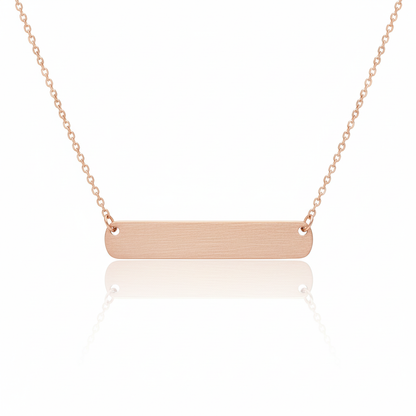 18K Gold Plated Brushed Bar Pendant Necklace - Love Mi