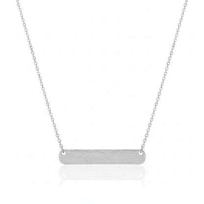 18K Gold Plated Brushed Bar Pendant Necklace - Love Mi