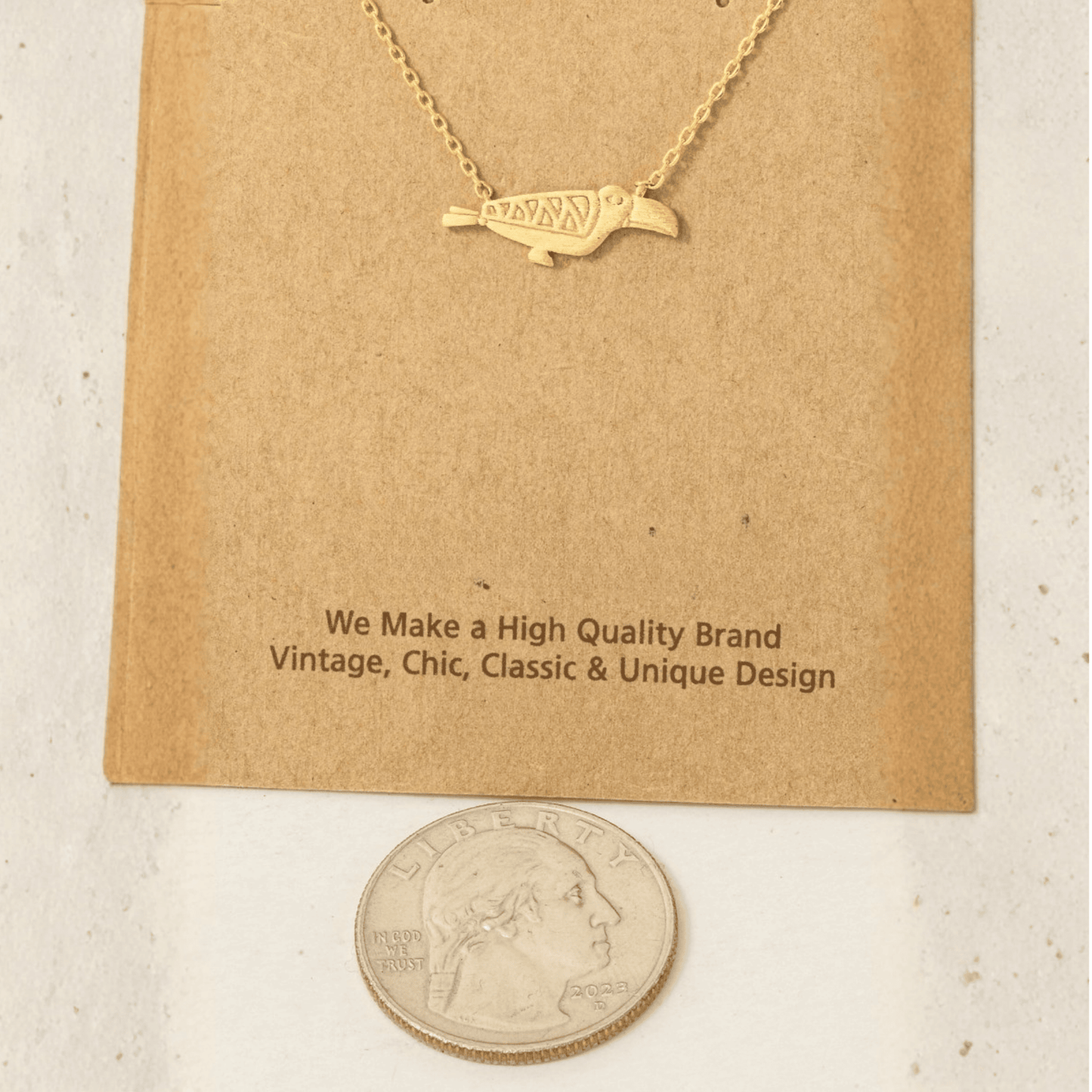 18K Gold Plated Toucan Pendant Necklace - Love Mi