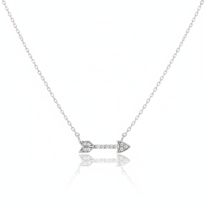 18K Gold Plated Jewel Trim Arrow Pendant Necklace - Love Mi