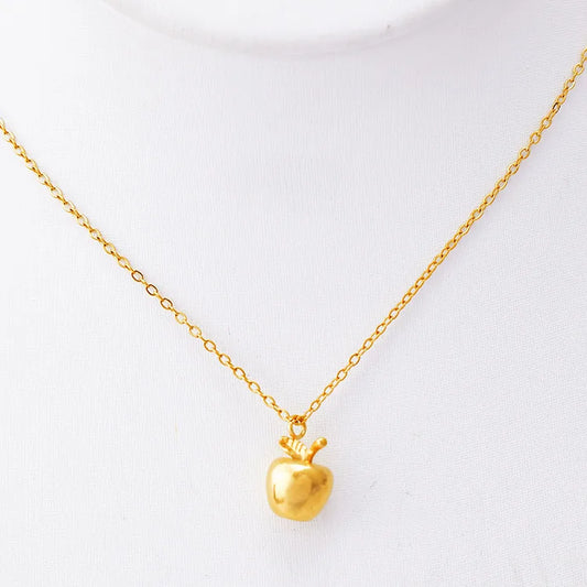 fashion apple titanium steel plating gold plated necklace - Love Mi