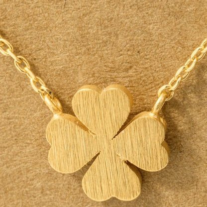 18K Gold Plated Mini Clover Pendant Necklace