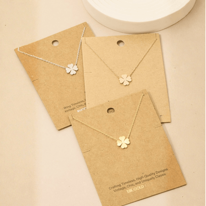 18K Gold Plated Mini Clover Pendant Necklace