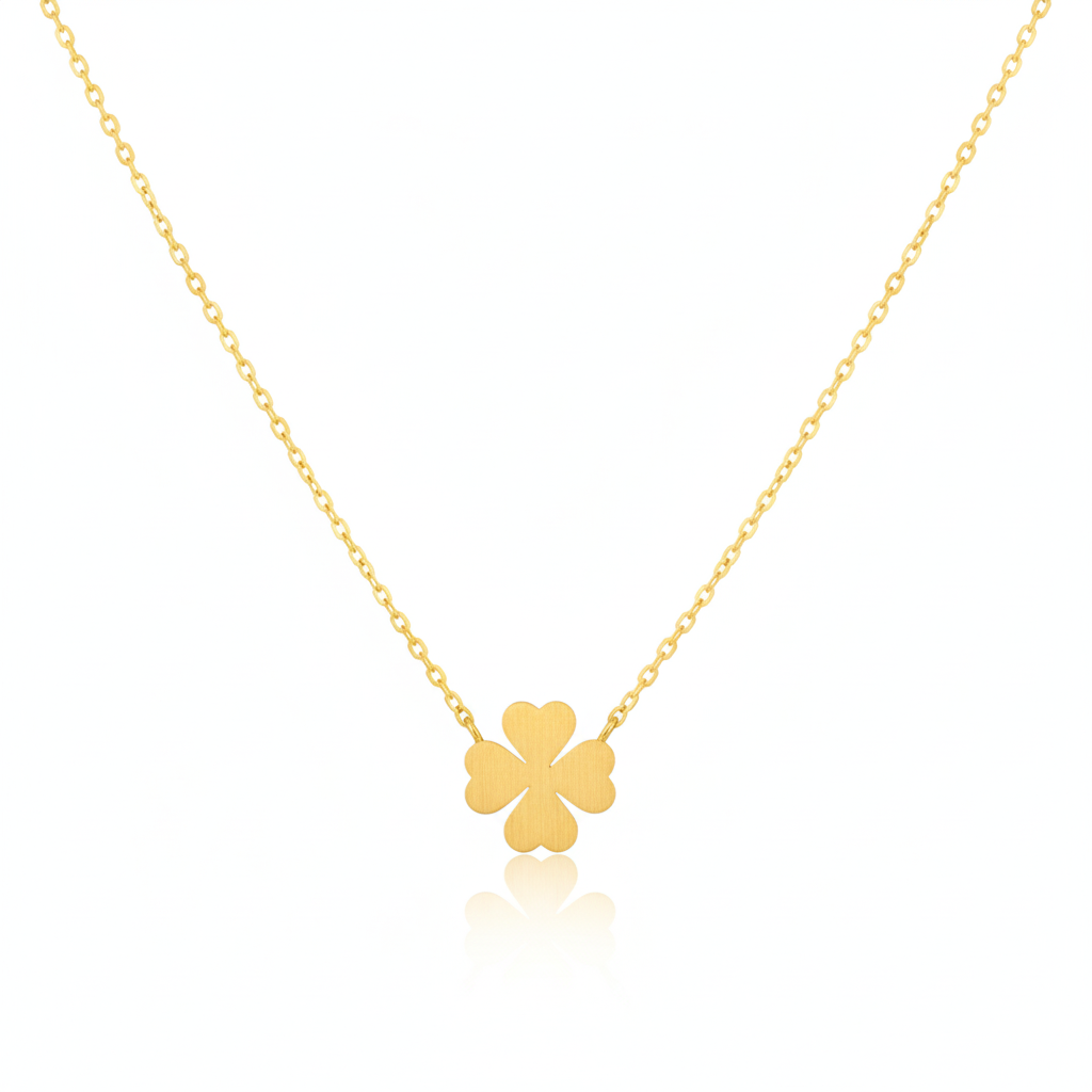 18K Gold Plated Mini Clover Pendant Necklace