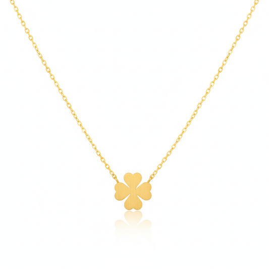 18K Gold Plated Mini Clover Pendant Necklace