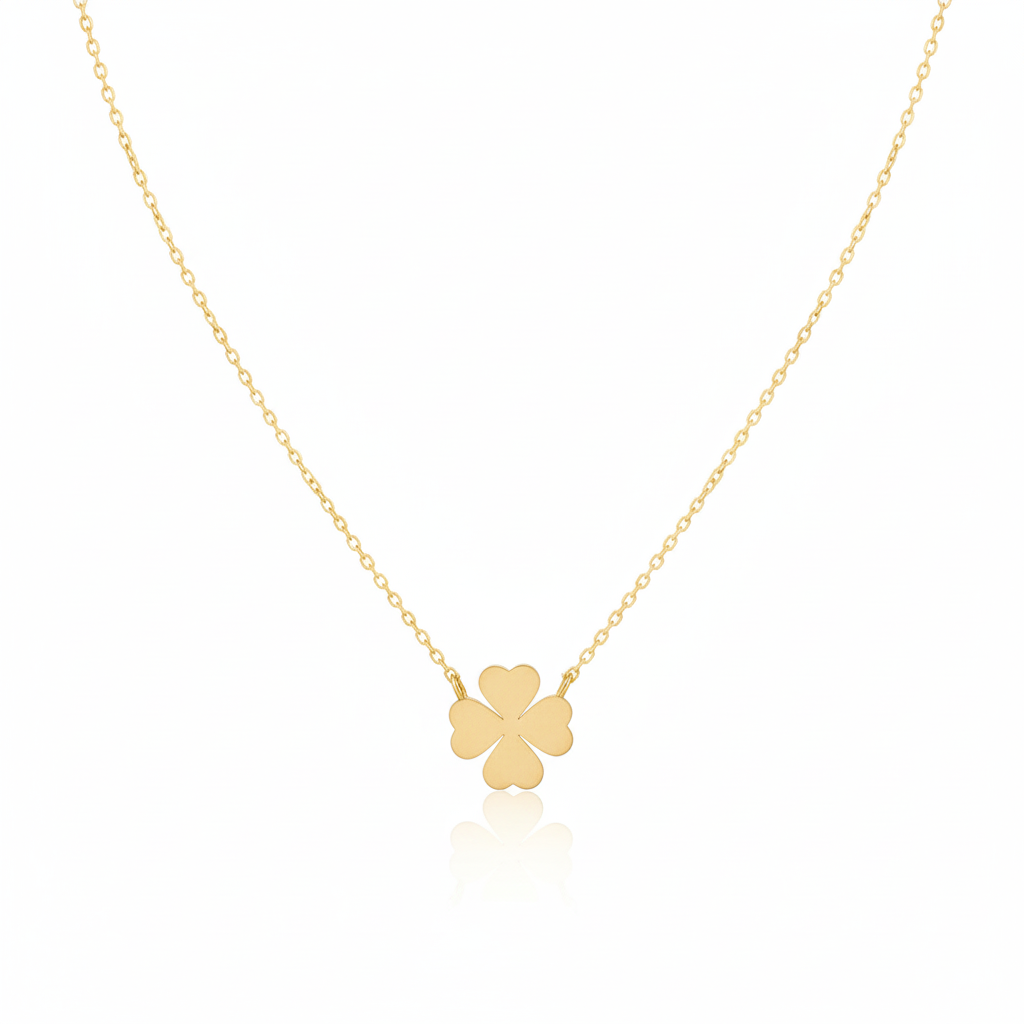 18K Gold Plated Mini Clover Pendant Necklace