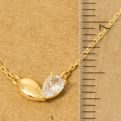 18K Gold Plated CZ Heart Shape Pendant Necklace
