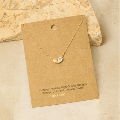 18K Gold Plated CZ Heart Shape Pendant Necklace