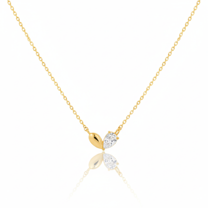 18K Gold Plated CZ Heart Shape Pendant Necklace