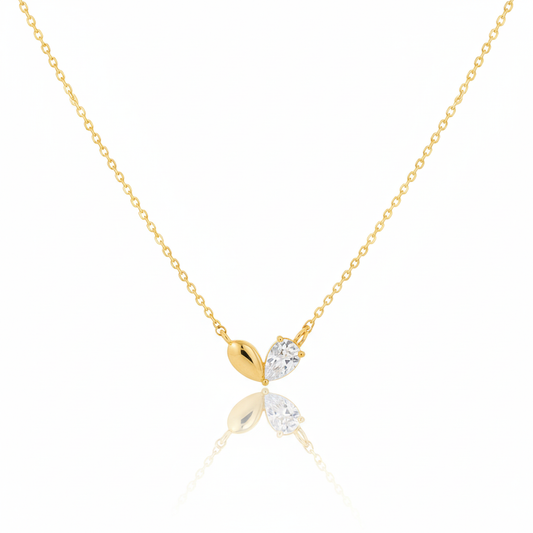 18K Gold Plated CZ Heart Shape Pendant Necklace