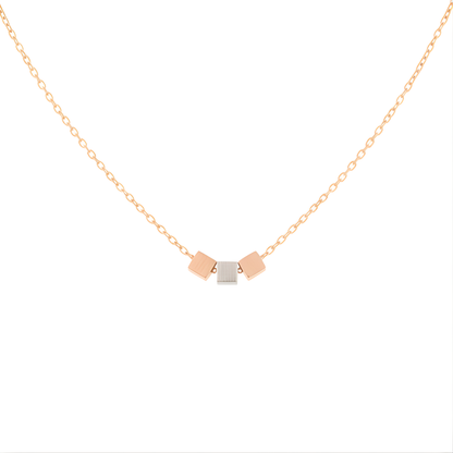 18K Gold Plated Triple Cube Charm Necklace