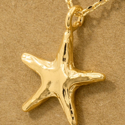 18K Gold Plated Starfish Pendant Necklace
