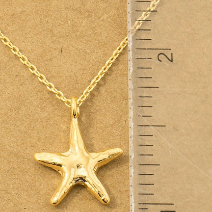 18K Gold Plated Starfish Pendant Necklace