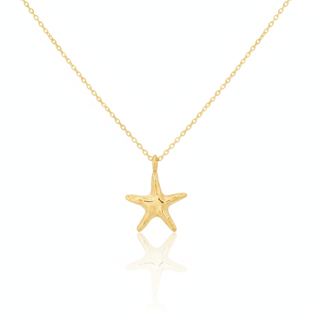 18K Gold Plated Starfish Pendant Necklace
