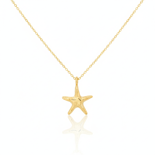 18K Gold Plated Starfish Pendant Necklace