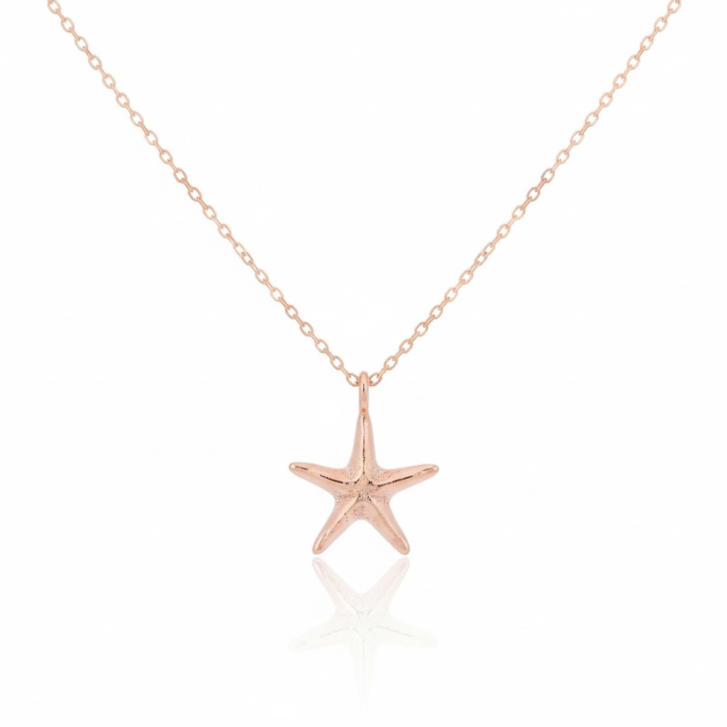 18K Gold Plated Starfish Pendant Necklace
