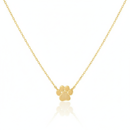 18K Gold Plated Mini Paw Print Charm Necklace