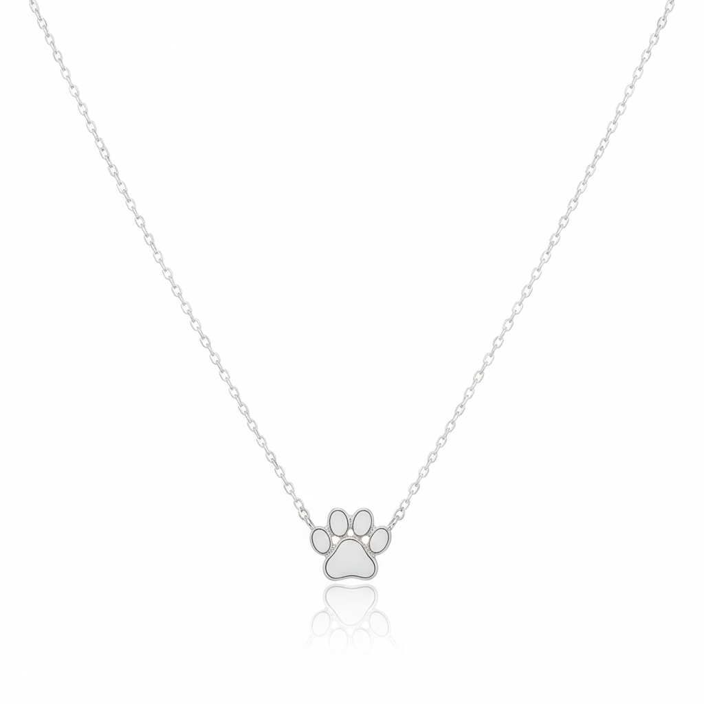 18K Gold Plated Mini Paw Print Charm Necklace
