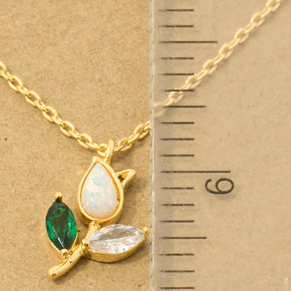 18K Gold Plated Tulip Flower Pendant Necklace
