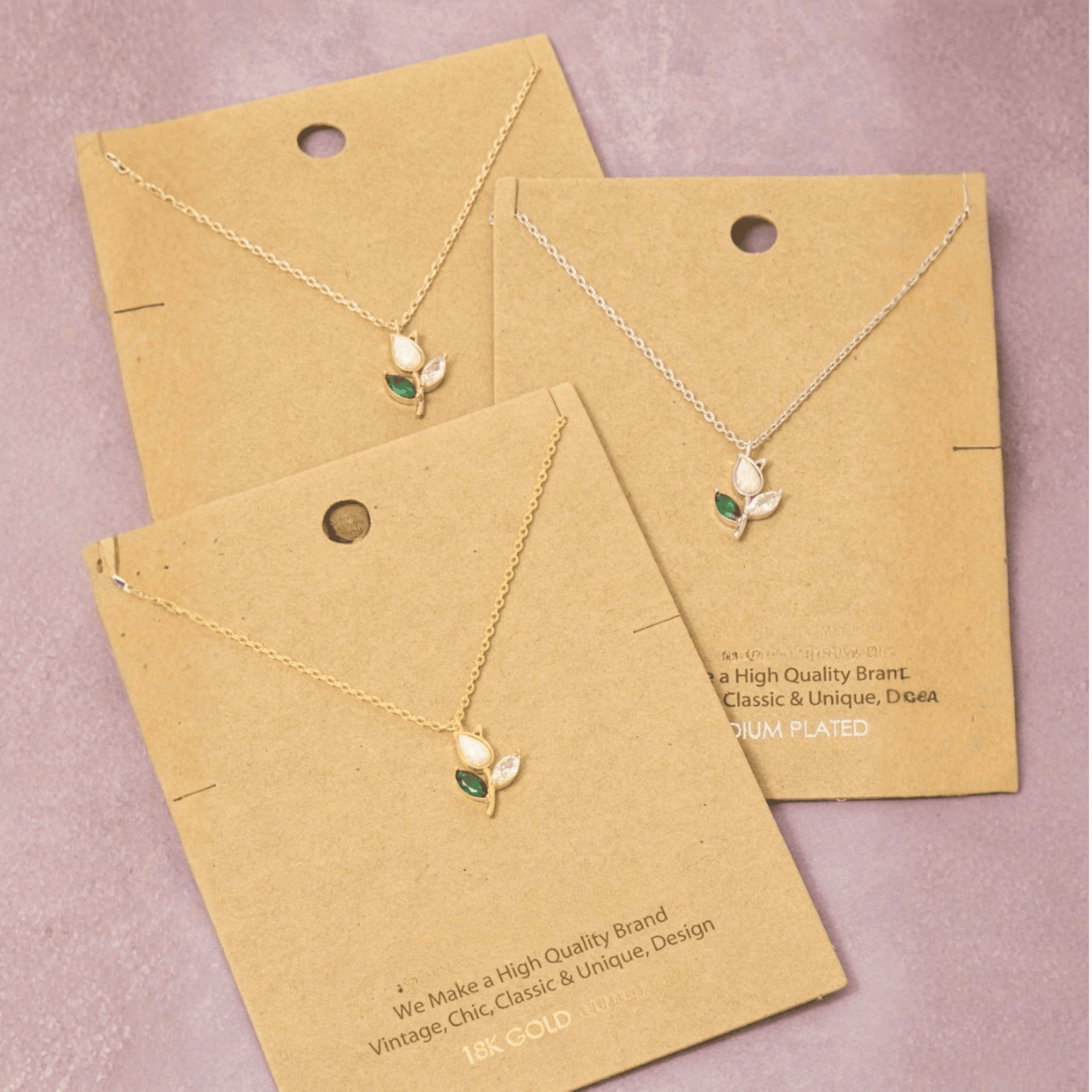 18K Gold Plated Tulip Flower Pendant Necklace