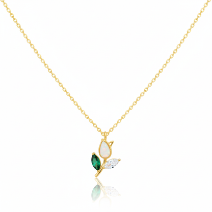 18K Gold Plated Tulip Flower Pendant Necklace